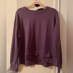Plus Size Womens Danskin Purple Ribbed Long Sleeve pull over Top size XL NEW